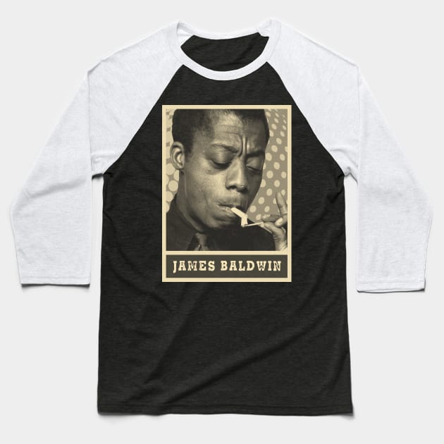 brown cream James Baldwin #21 Baseball T-Shirt by oeyadrawingshop